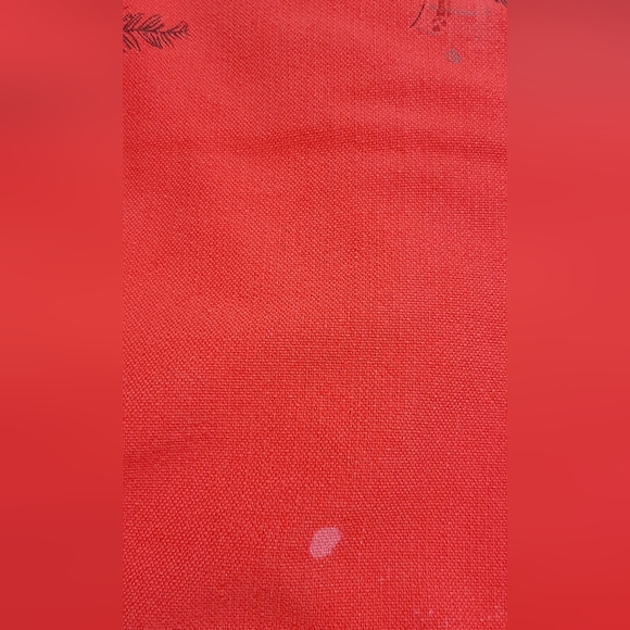 Vintage Red Thick Cotton Christmas Holiday Table Cloth 54" x 89" Printed READ - Picture 6 of 7